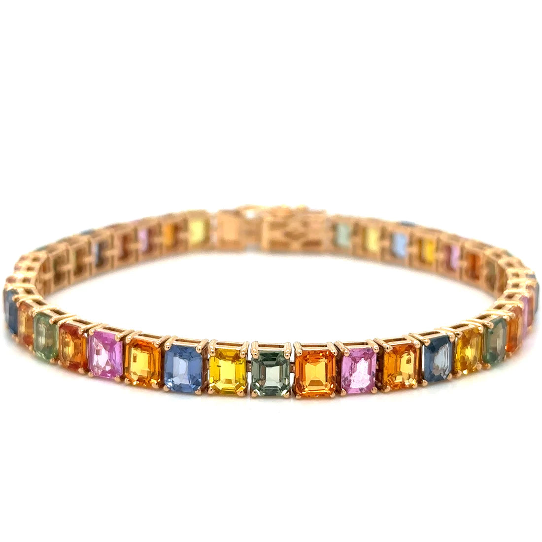 18kt Rose Gold Multi Sapphire Bracelet