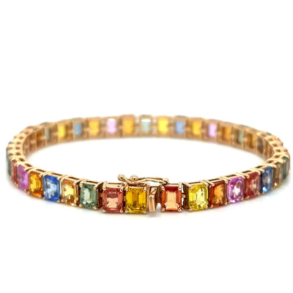 18kt Rose Gold Multi Sapphire Bracelet
