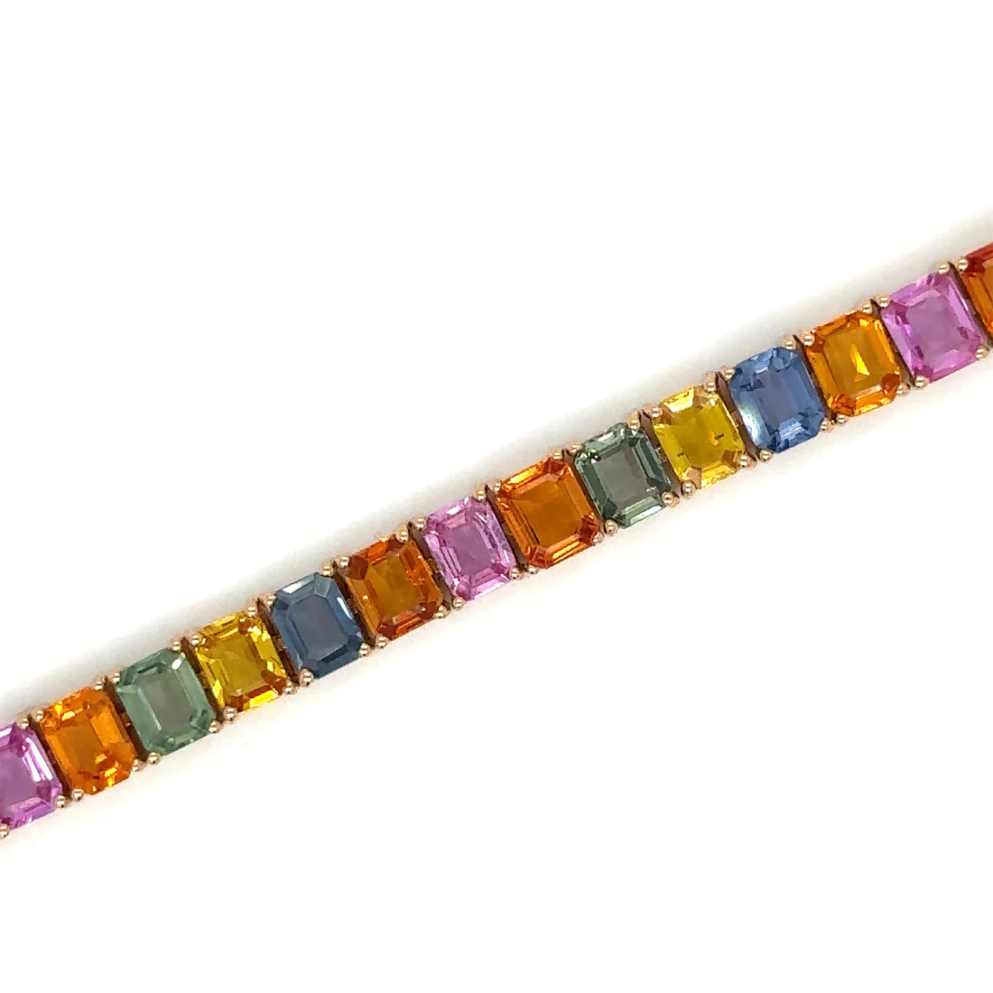 18kt Rose Gold Multi Sapphire Bracelet