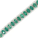 18k White Gold Emerald and Diamond Bracelet