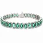 18k White Gold Emerald and Diamond Bracelet