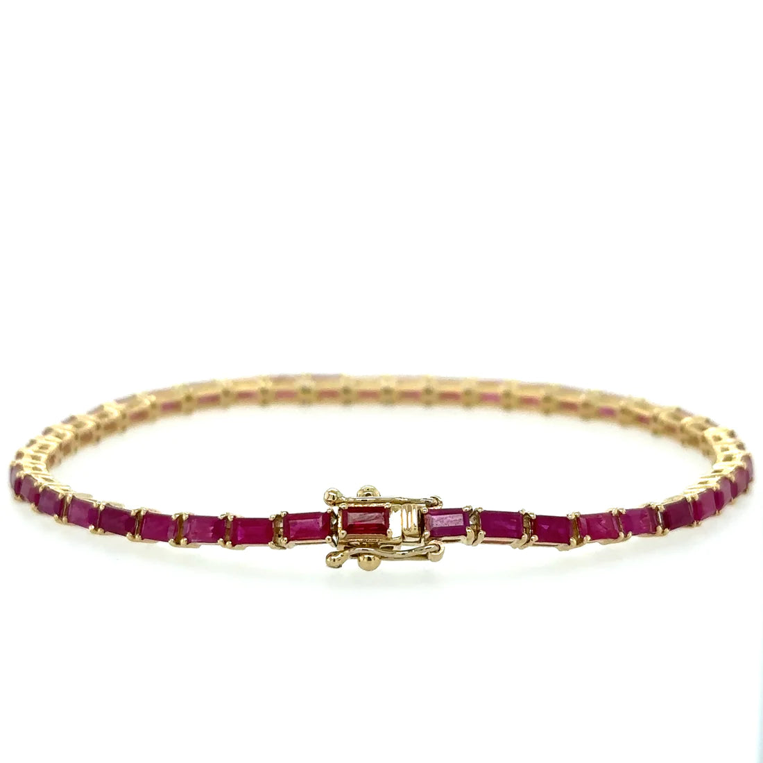 14kt Yellow Gold Baguette Ruby Bracelet