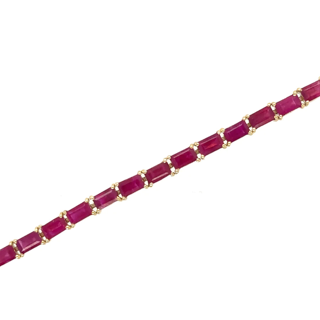 14kt Yellow Gold Baguette Ruby Bracelet