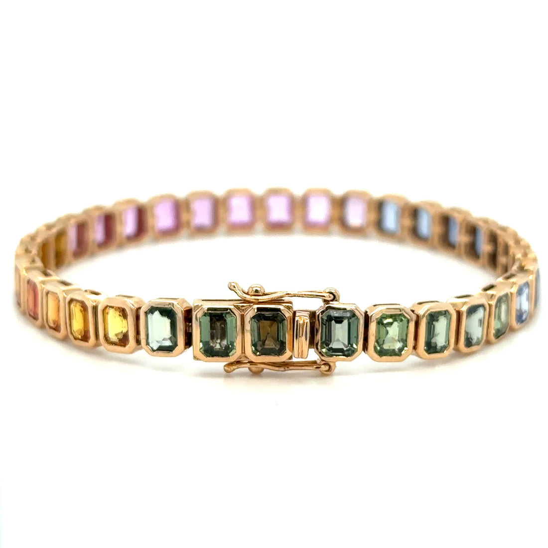 18kt Rose Gold Multi Sapphire Bracelet