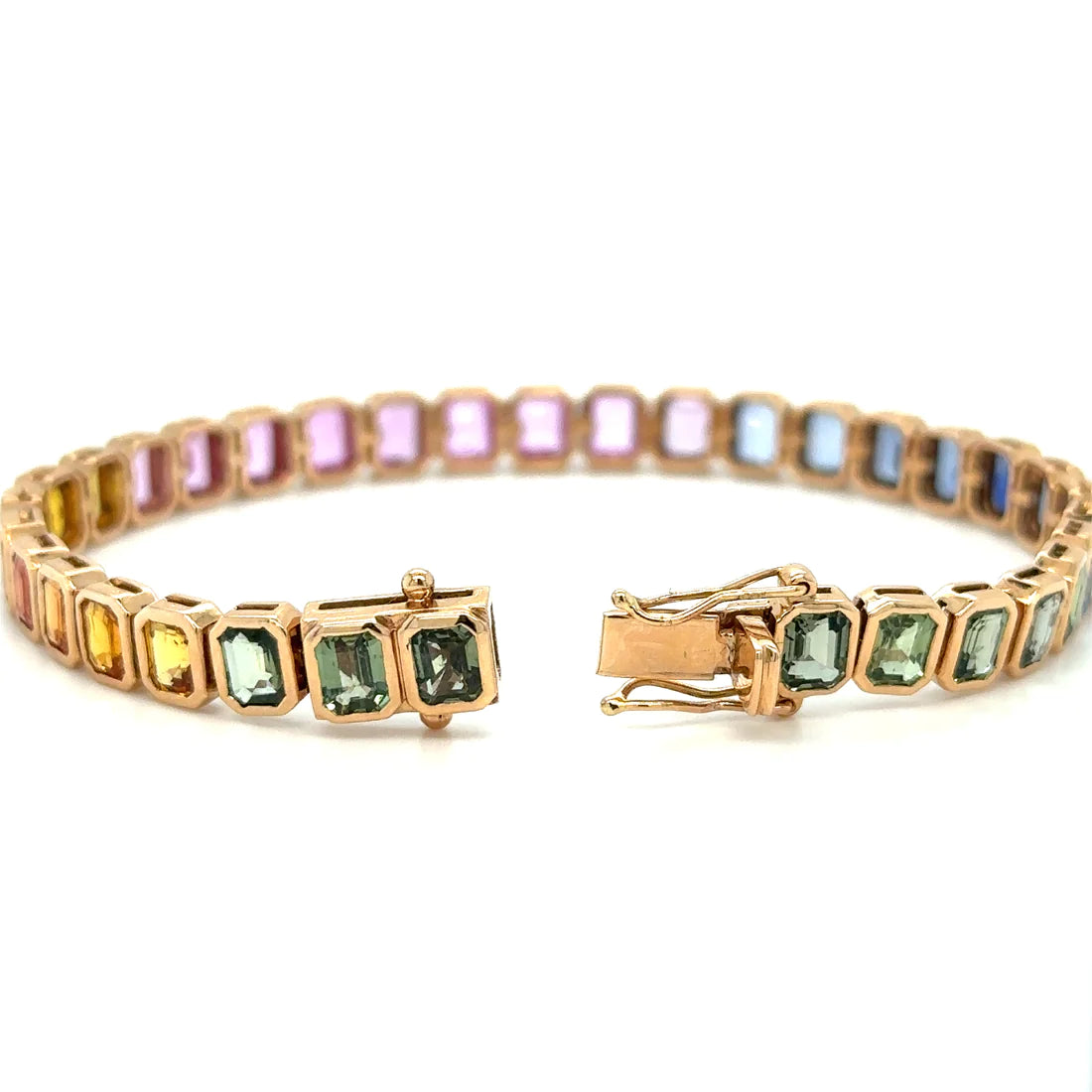 18kt Rose Gold Multi Sapphire Bracelet