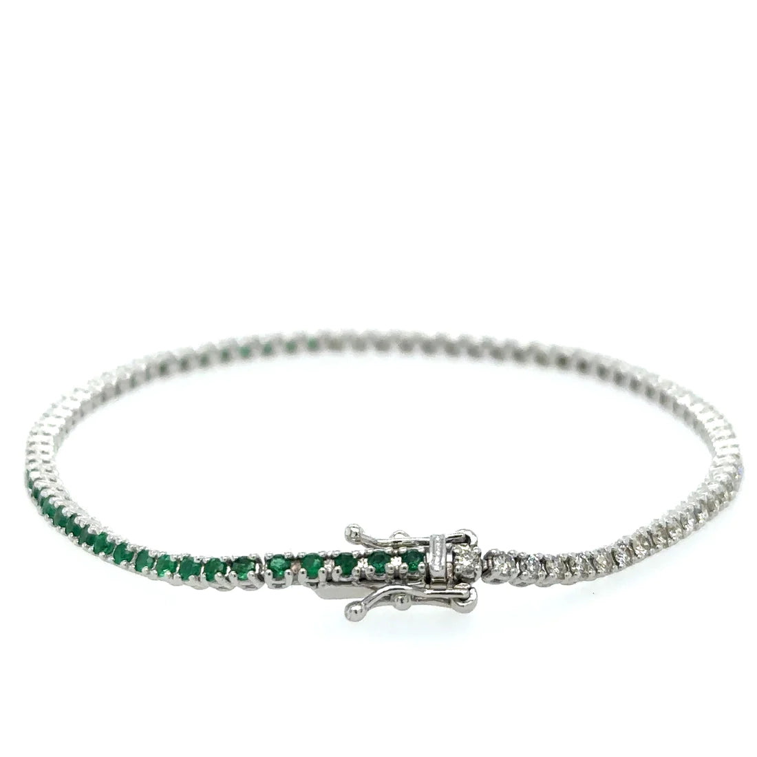 Diamonds / Emerald Tennis Bracelet