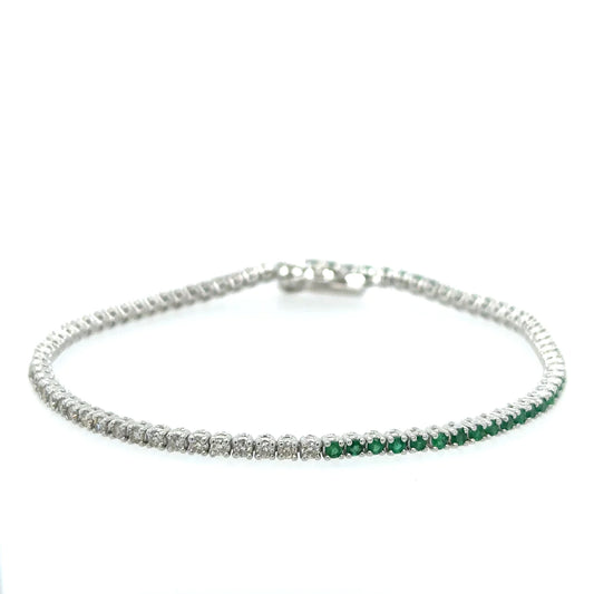 Diamonds / Emerald Tennis Bracelet