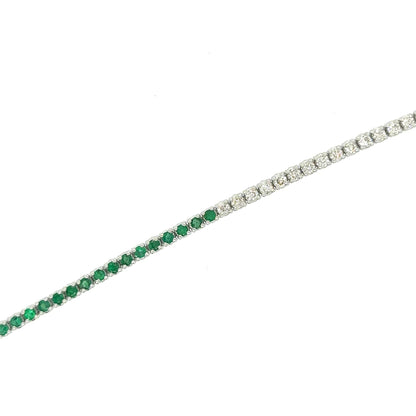 Diamonds / Emerald Tennis Bracelet