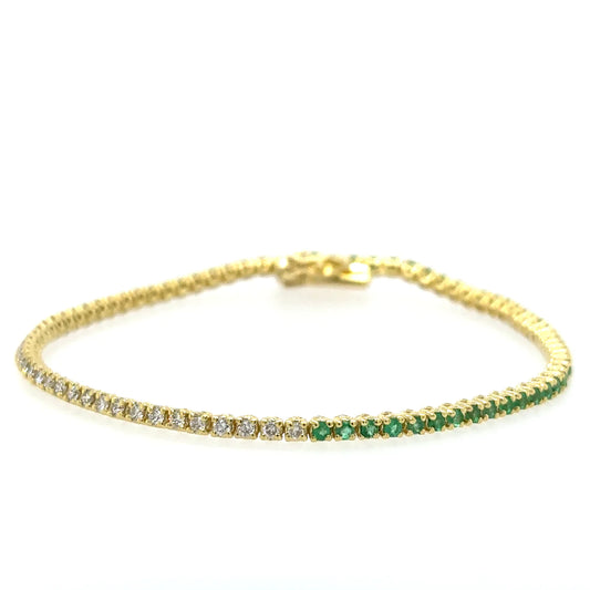 Diamonds / Emerald Tennis Bracelet