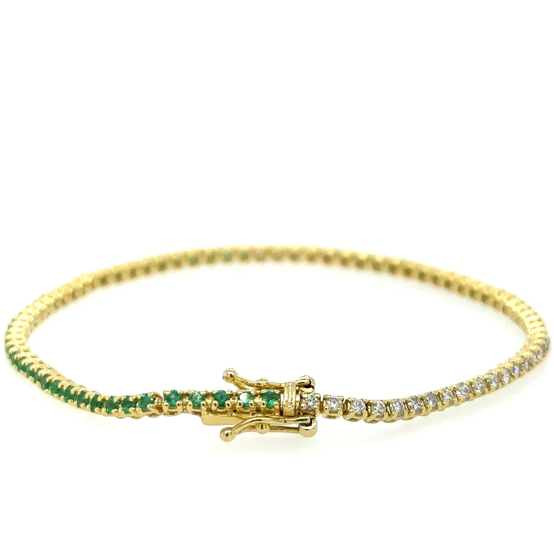 Diamonds / Emerald Tennis Bracelet