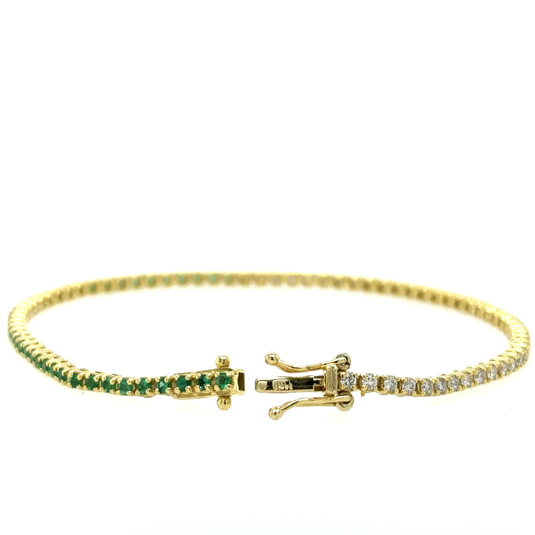 Diamonds / Emerald Tennis Bracelet