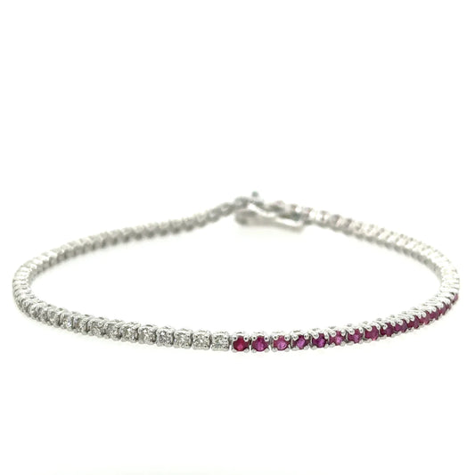 Diamonds / Ruby Tennis Bracelet