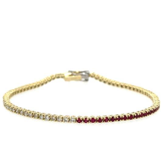 Diamonds / Ruby Tennis Bracelet