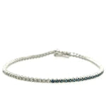Diamonds / Blue Sapphire Tennis Bracelet