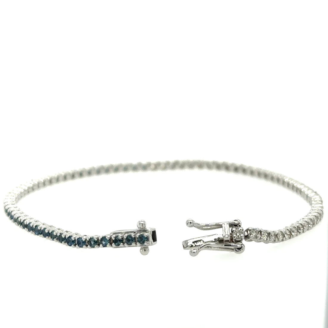 Diamonds / Blue Sapphire Tennis Bracelet