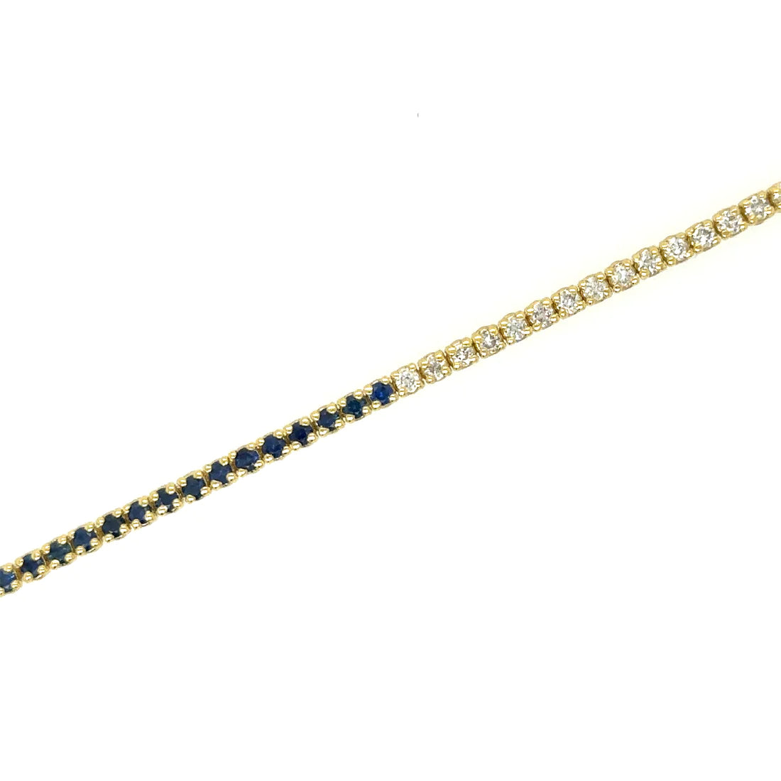 Diamonds / Blue Sapphire Tennis Bracelet