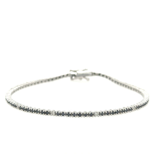 White Gold Black and White Diamond Bracelet