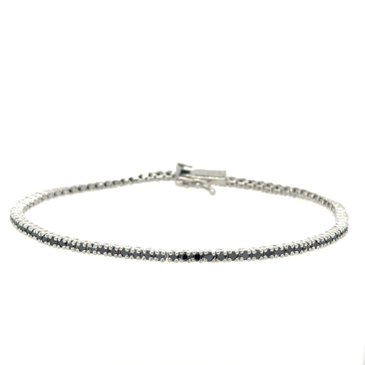 White Gold Black Diamond Bracelet