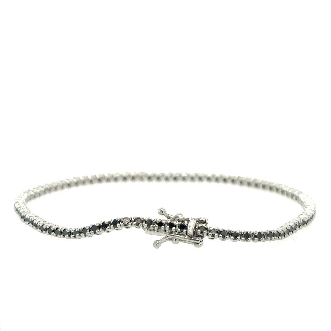 White Gold Black Diamond Bracelet