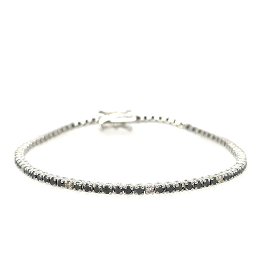 White Gold Black and White Diamond Bracelet