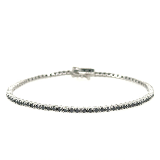 White Gold Black Diamond Bracelet