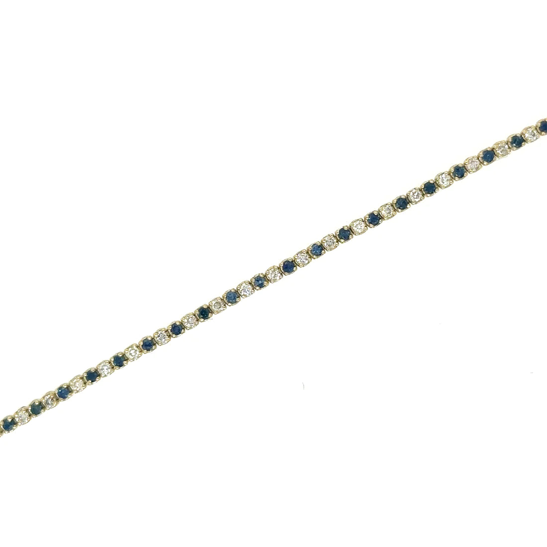 Diamonds / Blue Sapphire Tennis Bracelet