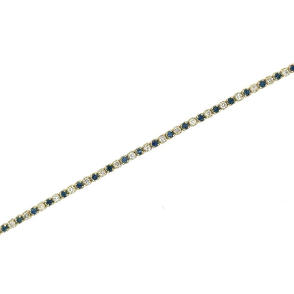 Diamonds / Blue Sapphire Tennis Bracelet