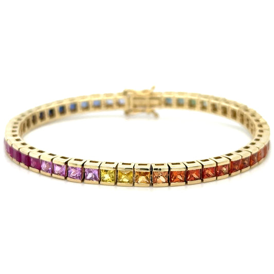 14kt Yellow Gold Multi Sapphire Bracelet