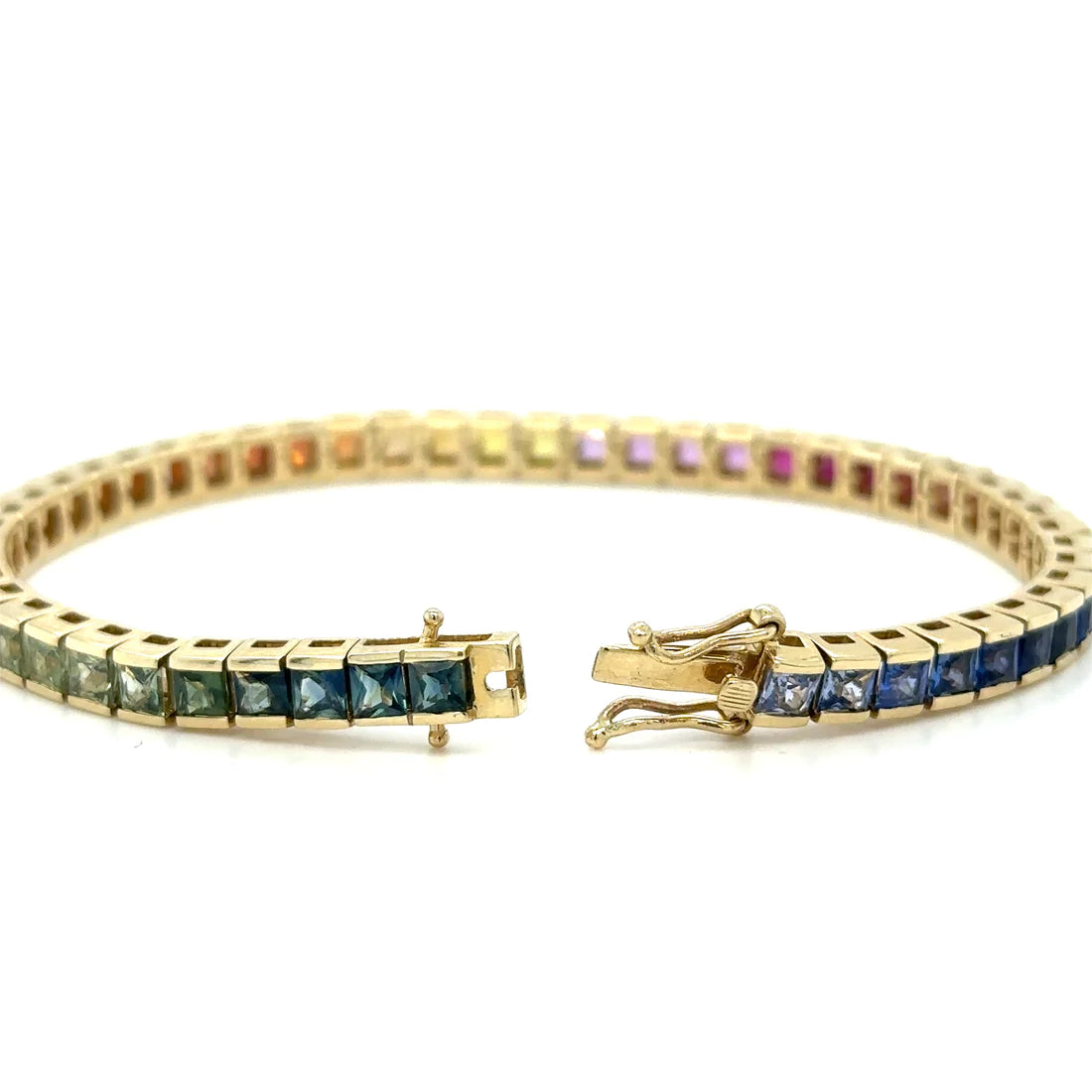 14kt Yellow Gold Multi Sapphire Bracelet