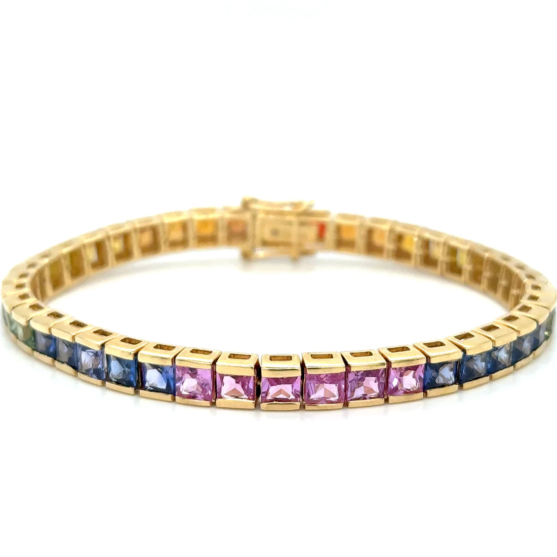 14kt Yellow Gold Multi Sapphire Bracelet
