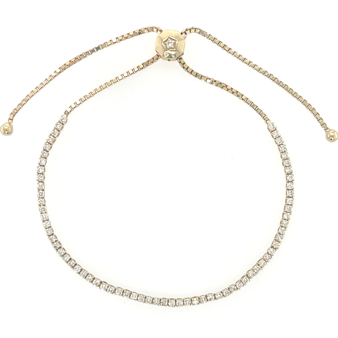 Diamond Tennis Bolo Bracelet 14kt Yellow Gold