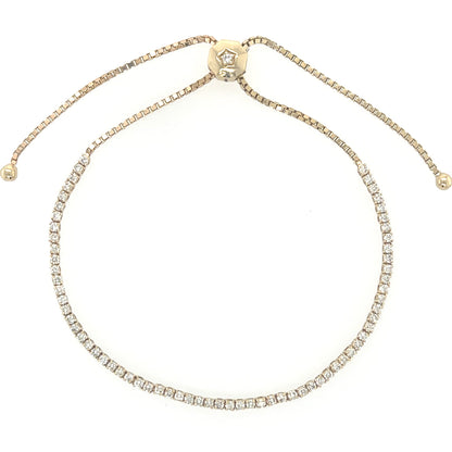 Diamond Tennis Bolo Bracelet 14kt Yellow Gold