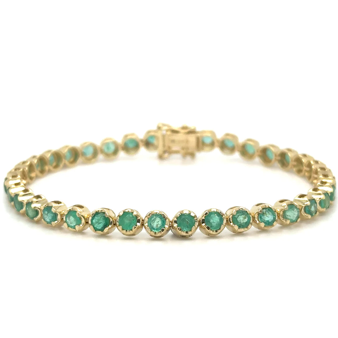 14kt Yellow Gold Emerald Bracelet