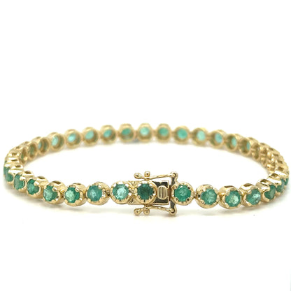 14kt Yellow Gold Emerald Bracelet