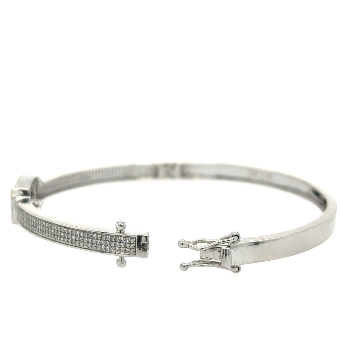 14kt White Gold Diamond Bangle