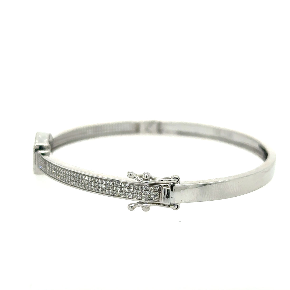 14kt White Gold Diamond Bangle