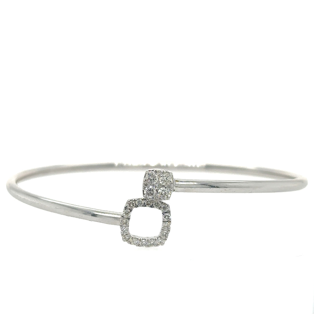 14kt White Gold Diamond Bangle