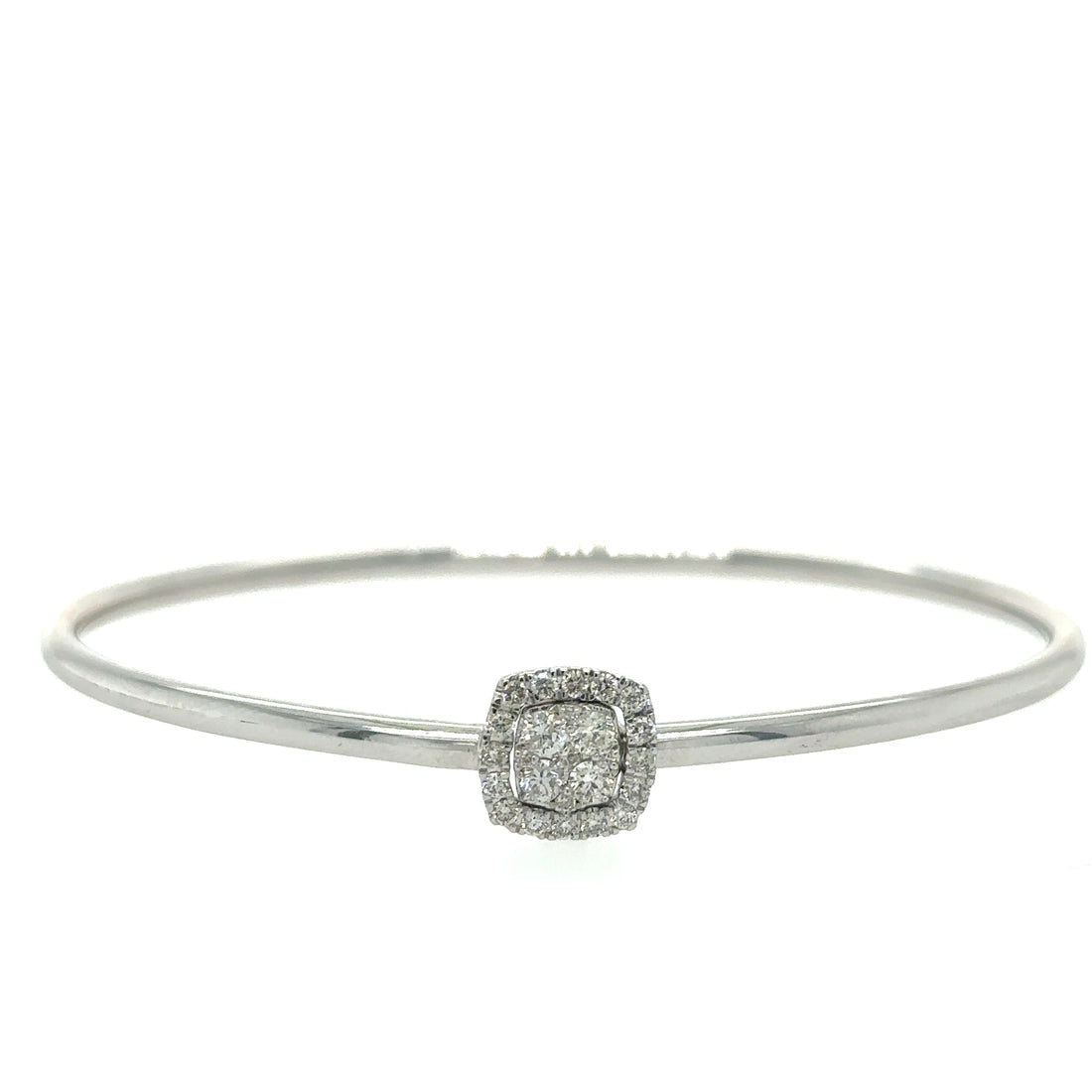 14kt White Gold Diamond Bangle