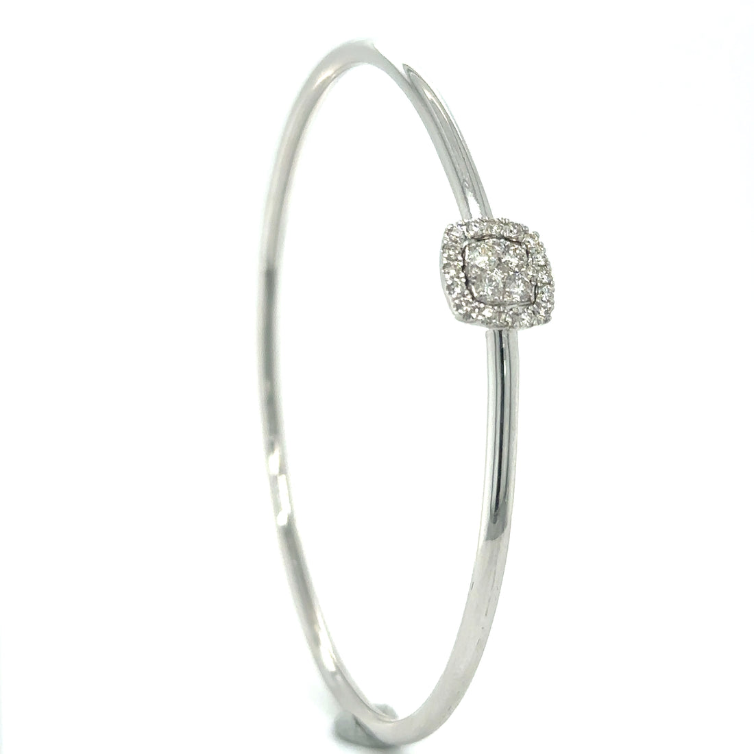 14kt White Gold Diamond Bangle
