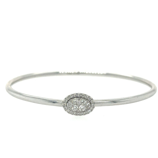 14kt White Gold Diamond Bangle