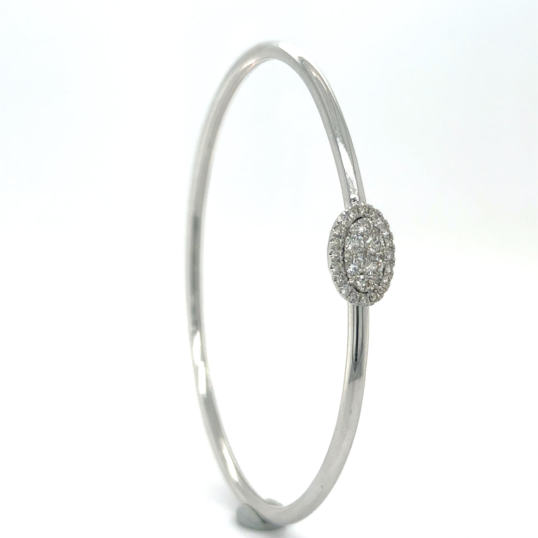 14kt White Gold Diamond Bangle