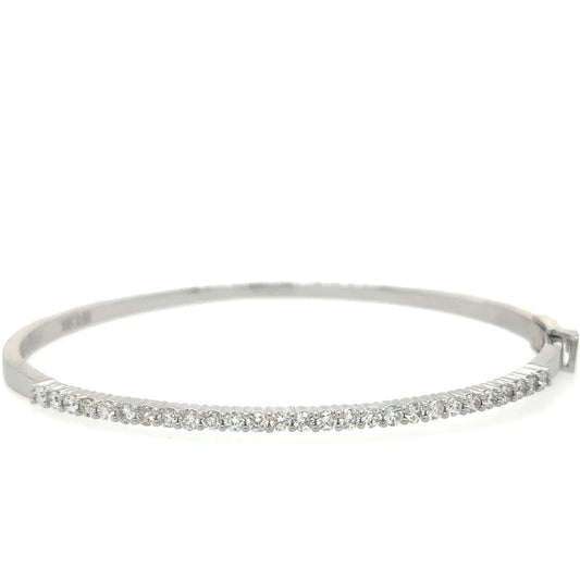 14kt White Gold Diamond Bangle