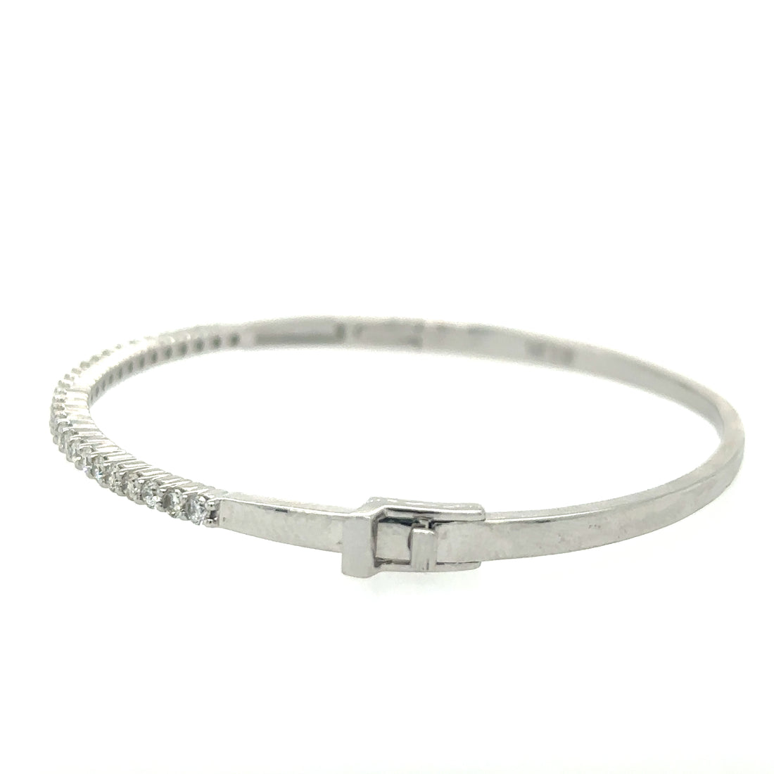 14kt White Gold Diamond Bangle