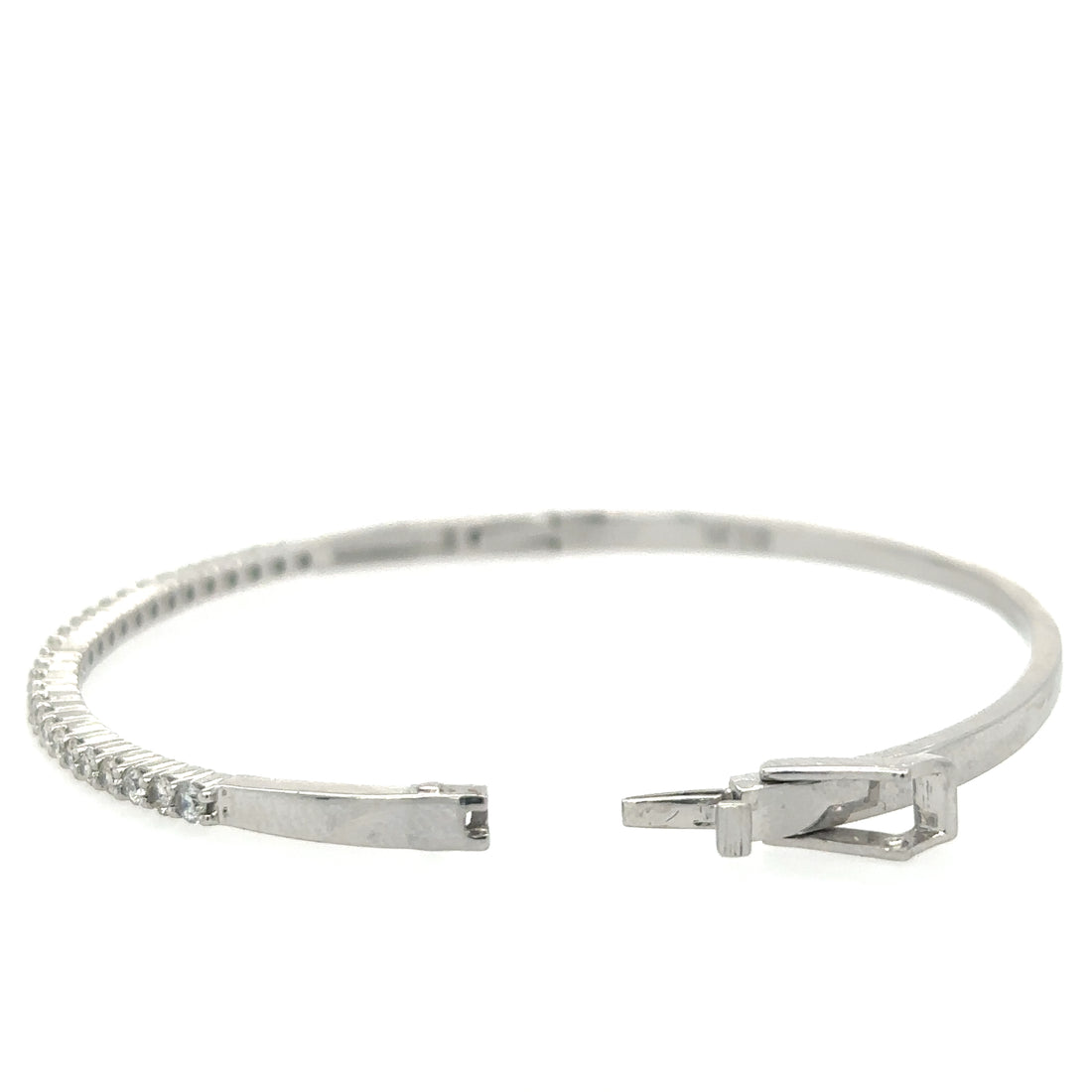 14kt White Gold Diamond Bangle