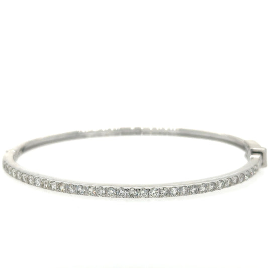 14kt White Gold Diamond Bangle