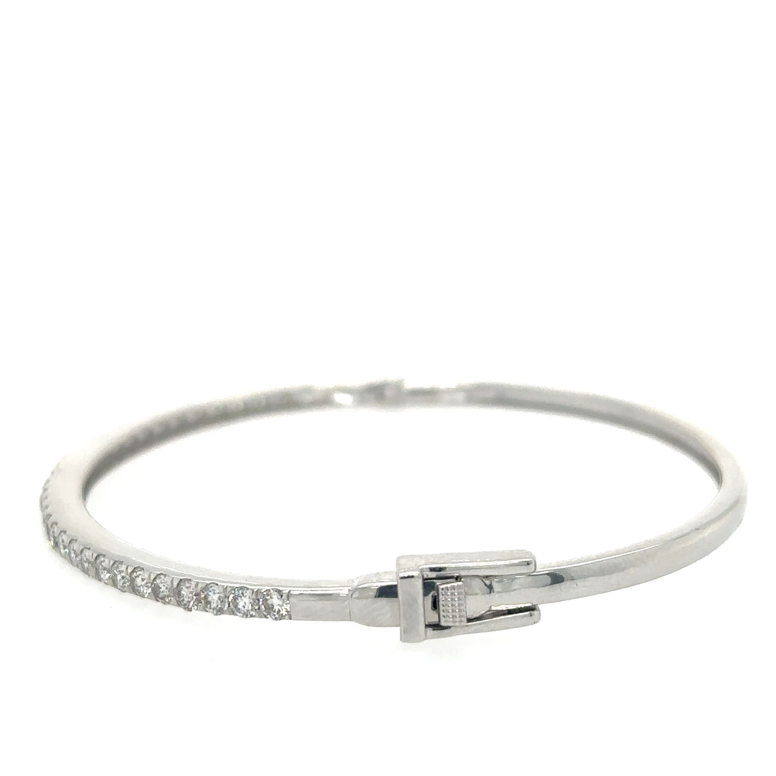 14kt White Gold Diamond Bangle