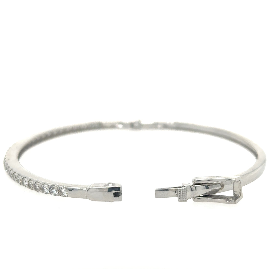 14kt White Gold Diamond Bangle