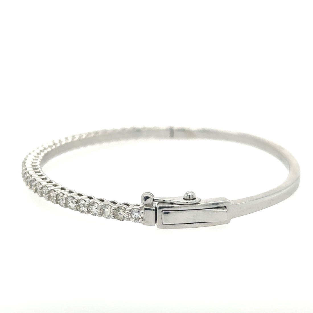 14kt White Gold Diamond Bangle