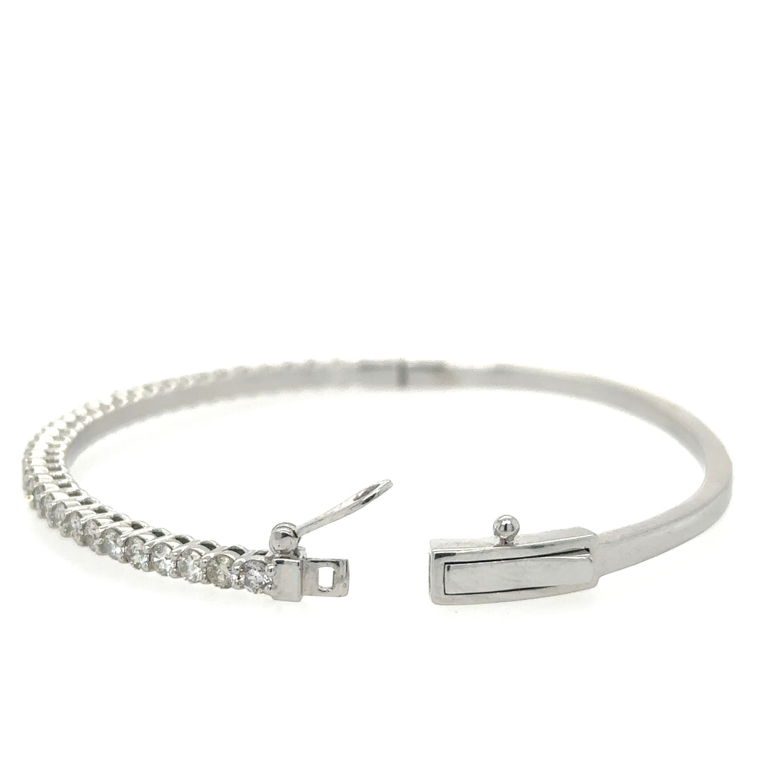 14kt White Gold Diamond Bangle