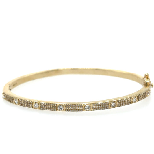 14kt Yellow Gold Diamond Bangle